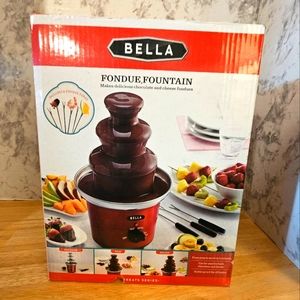 BELLA FONDUE FOUNTAIN for CHOCOLATE & CHEESE FONDUE - SIX FORKS - NEW in BOX!